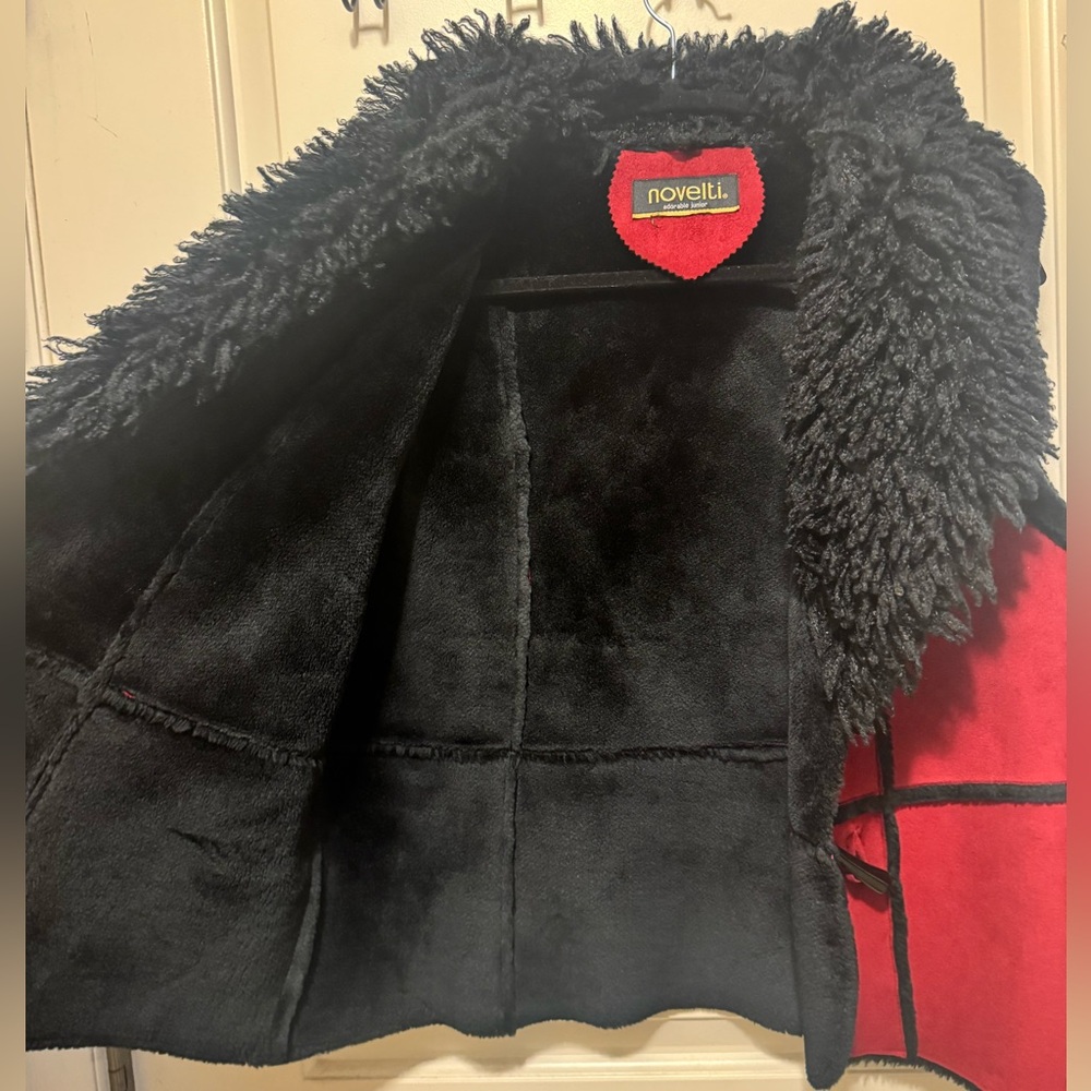 NOVELTI Suede Vest With Faux Fur Collar & Toggle Closure Size L - Picture 7 of 10